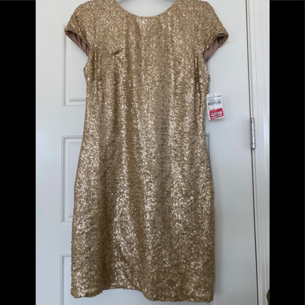 Gold Cap Sleeve Dress
